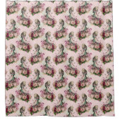 Alice en Blush Flowers  Douchegordijn (Voorkant)