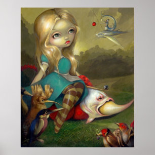 Alice en de Bosch Birds ART PRINT Wonderland