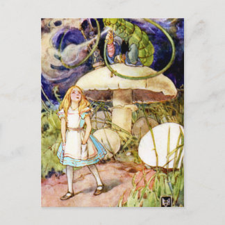 Alice en de Caterpijler in Wonderland Briefkaart