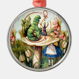 Alice en de Caterpijler in Wonderland Metalen Ornament
