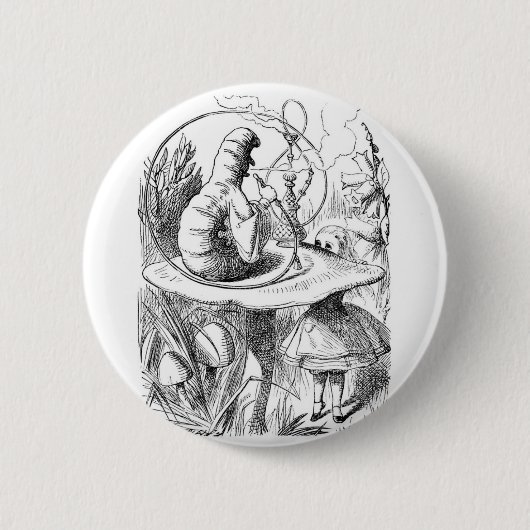 Alice en de Caterpijler Ronde Button 5,7 Cm (Voorkant)