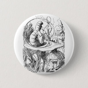 Alice en de Caterpijler Ronde Button 5,7 Cm