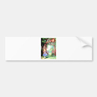 Alice en de Cheshire Cat in Wonderland Bumpersticker