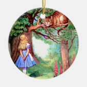 Alice en de Cheshire Cat in Wonderland Keramisch Ornament (Voorkant)