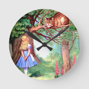 Alice en de Cheshire Cat in Wonderland Ronde Klok