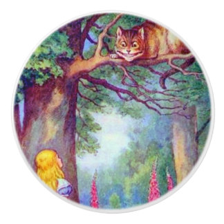 Alice en de Cheshire Cat Keramische Knop