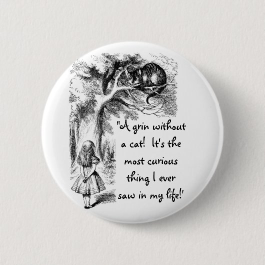 Alice en de Cheshire Cat Ronde Button 5,7 Cm (Voorkant)