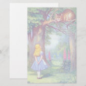 Alice en de Cheshire Cat Stationery Briefpapier (Voorkant / Achterkant)