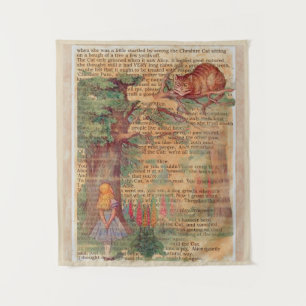 Alice en de Cheshire Cat Wandkleed