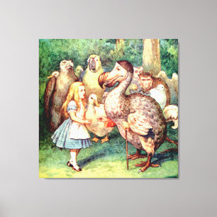 Alice en de Dodo-vogel in Wonderland Canvas Afdruk