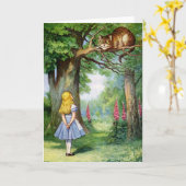ALICE EN DE KAT VAN CHESHIRE KAART (Gele Bloem)