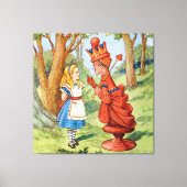 Alice en de Rode Koningin in Wonderland Canvas Afdruk (Voorkant)
