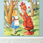 Alice en de Rode Koningin in Wonderland Canvas Afdruk (Insitu (Houten vloer))