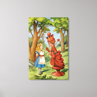 Alice en de Rode Koningin in Wonderland Canvas Afdruk