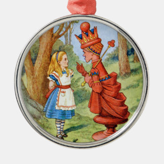 Alice en de Rode Koningin in Wonderland Metalen Ornament