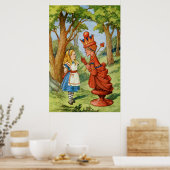 Alice en de Rode Koningin in Wonderland Poster (Keuken)