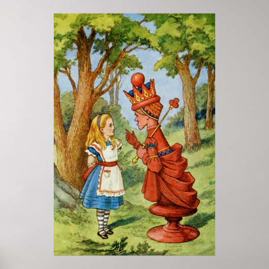 Alice en de Rode Koningin in Wonderland Poster (Voorkant)
