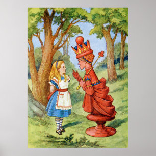 Alice en de Rode Koningin in Wonderland Poster