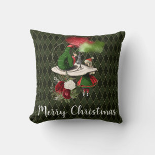 Alice en de Rokenende Rups Kerst Groen Kussen