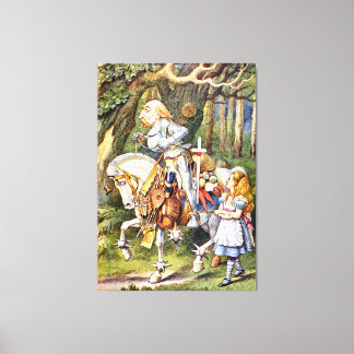 Alice en de White Knight in Wonderland Canvas Afdruk