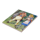 Alice en een boze Tweedledum in Wonderland Tegeltje (Zijkant)