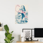 Alice en Flamingo Croquet Mallet Poster (Thuiskantoor)