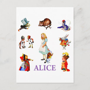 Alice en haar vrienden in Wonderland Briefkaart
