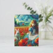 Alice en het konijn voeren Oz Van Gogh Fantasy Briefkaart (Staand voorkant)