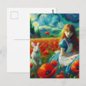 Alice en het konijn voeren Oz Van Gogh Fantasy Briefkaart (Voorkant / Achterkant)