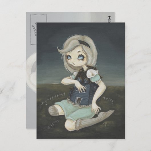 Alice en het Witte briefkaart van het Konijnenhuis (Voorkant / Achterkant)