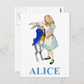 Alice en het witte konijn in Wonderland Briefkaart (Voorkant / Achterkant)