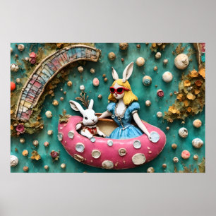 Alice en het Witte Konijn op een Float Trip Poster