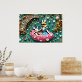 Alice en het Witte Konijn op een Float Trip Poster (Keuken)