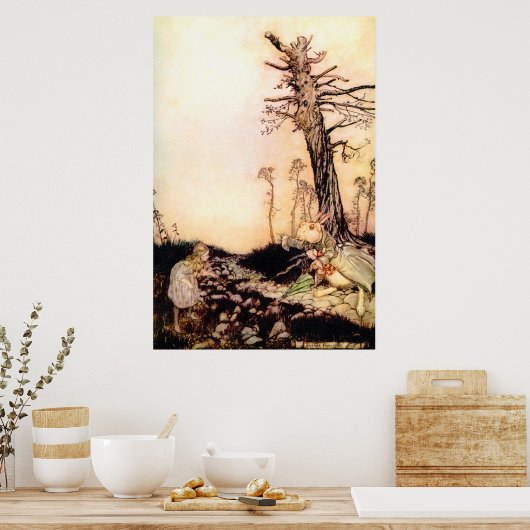 "Alice en het witte konijn" Poster (Keuken)