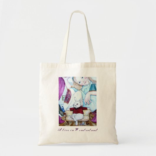 Alice en het witte konijn tote bag (Voorkant)