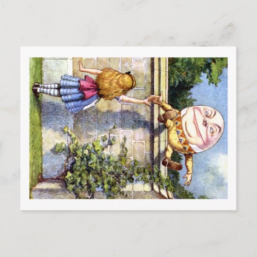 Alice en Humpty Dumpty in Wonderland Briefkaart (Voorkant)
