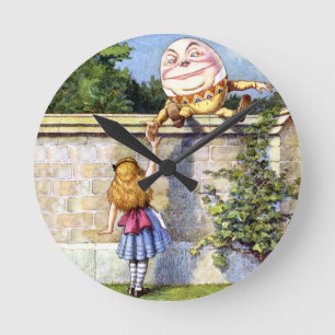 Alice en Humpty Dumpty in Wonderland Ronde Klok