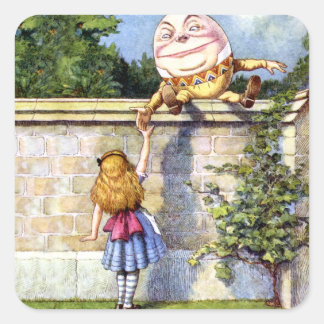 Alice en Humpty Dumpty in Wonderland Vierkante Sticker