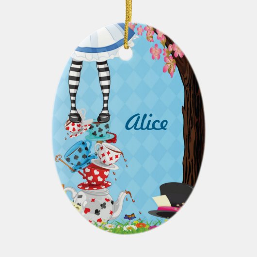 Alice en ornement d'ovale du pays des merveilles (Devant)