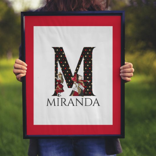 Alice en Queen Illustrated Letter M Wall Print