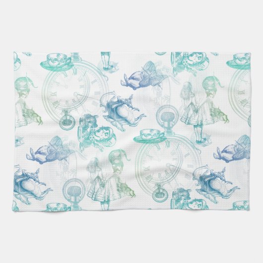 Alice en serviette de blanc de vert bleu heure du (Horizontal)