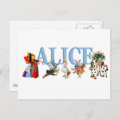 Alice en vrienden in Wonderland Briefkaart (Voorkant / Achterkant)