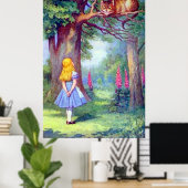 Alice et Cheshire Cat Poster en pleine couleur (Bureau à domicile)