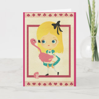 Alice et la carte de voeux de Flamant rose