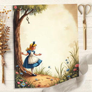 Alice et le papier de scrapbooking de l'arbre à cl