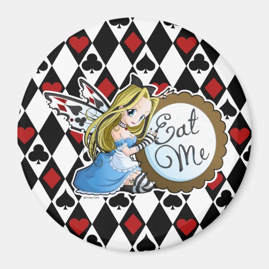 Alice Fairy-Eat Me Anime Anime Arrondi Magnet (Devant)