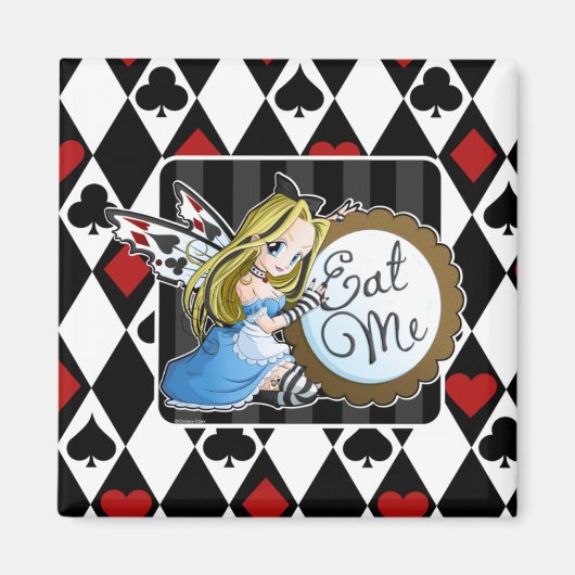 Alice Fairy-Eat Me Anime Carré Magnet (Devant)