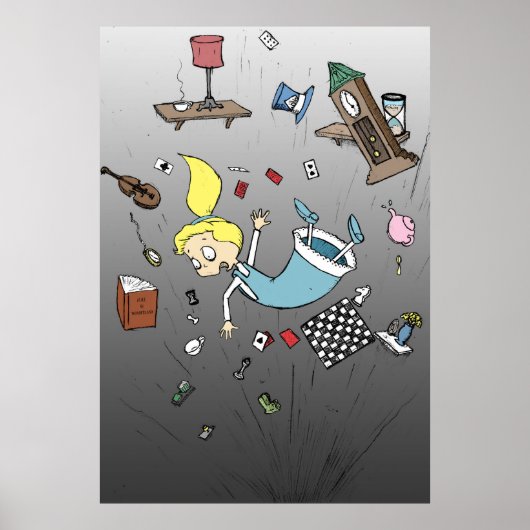 Alice Falling In Wonderland Poster (Voorkant)