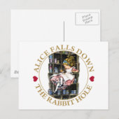 Alice Falls Down the Rabbit Hole to Wonderland Briefkaart (Voorkant / Achterkant)