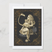 Alice & Flamingo Alice Wonderland Uitnodiging (Voorkant)